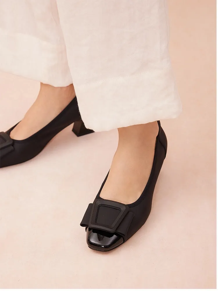 Penelope Elegant Buckle Block Heels