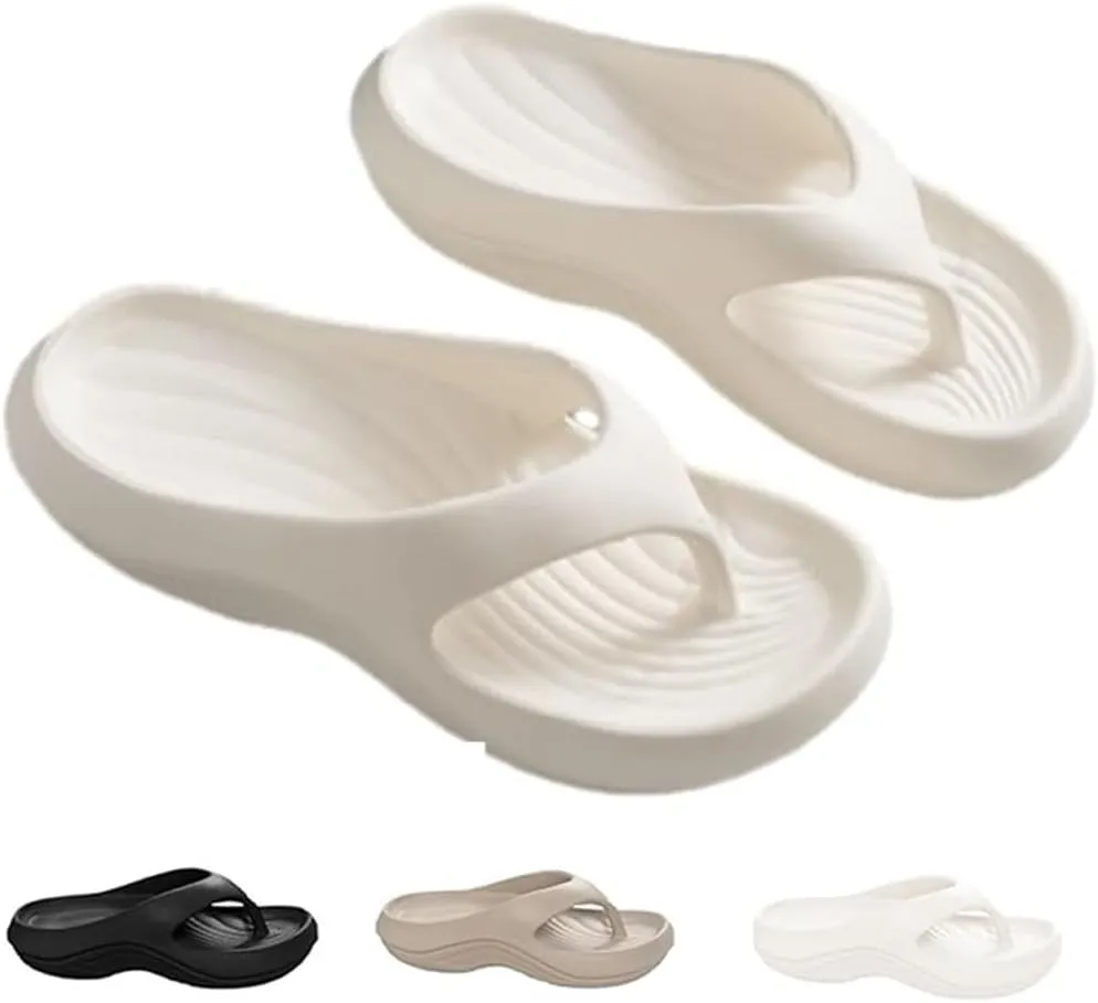 Pillow-Arch Support Flip Flops for Women, Unisex Platform Walking Cloud Beach Slides, Non-slip Comfort Orthopedic Slippers Sandals, Soft Summer Breathable Arch Light Cushioning Shoes