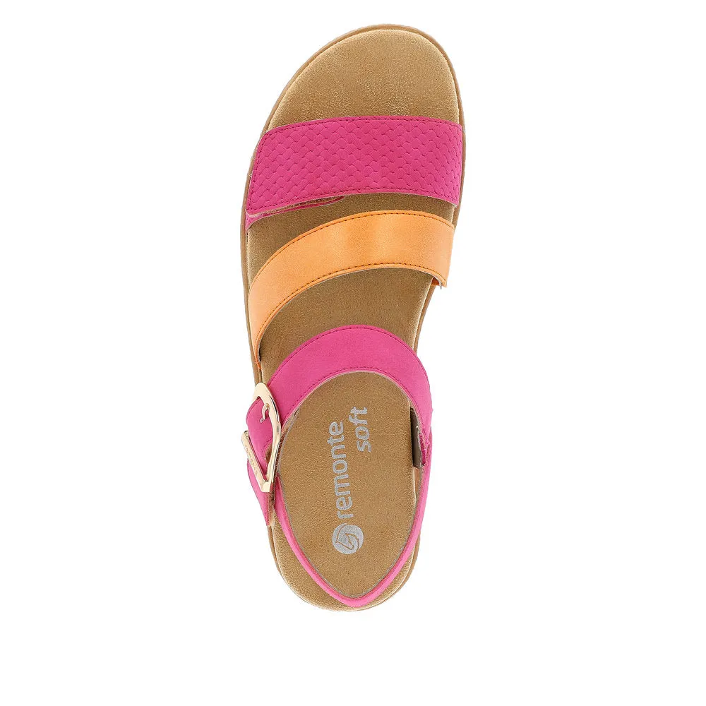 Remonte D0Q55-31 Ladies Magenta Pink Touch Fastening Sandals