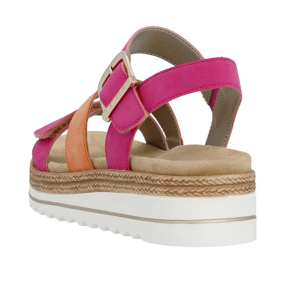 Remonte D0Q55-31 Ladies Magenta Pink Touch Fastening Sandals