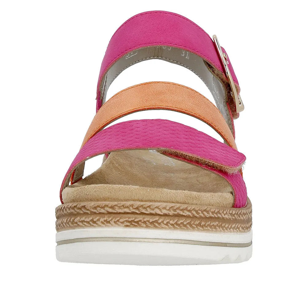 Remonte D0Q55-31 Ladies Magenta Pink Touch Fastening Sandals