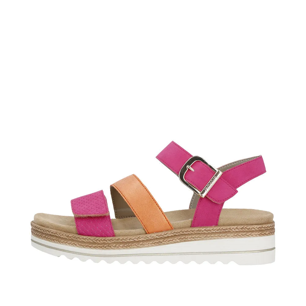 Remonte D0Q55-31 Ladies Magenta Pink Touch Fastening Sandals