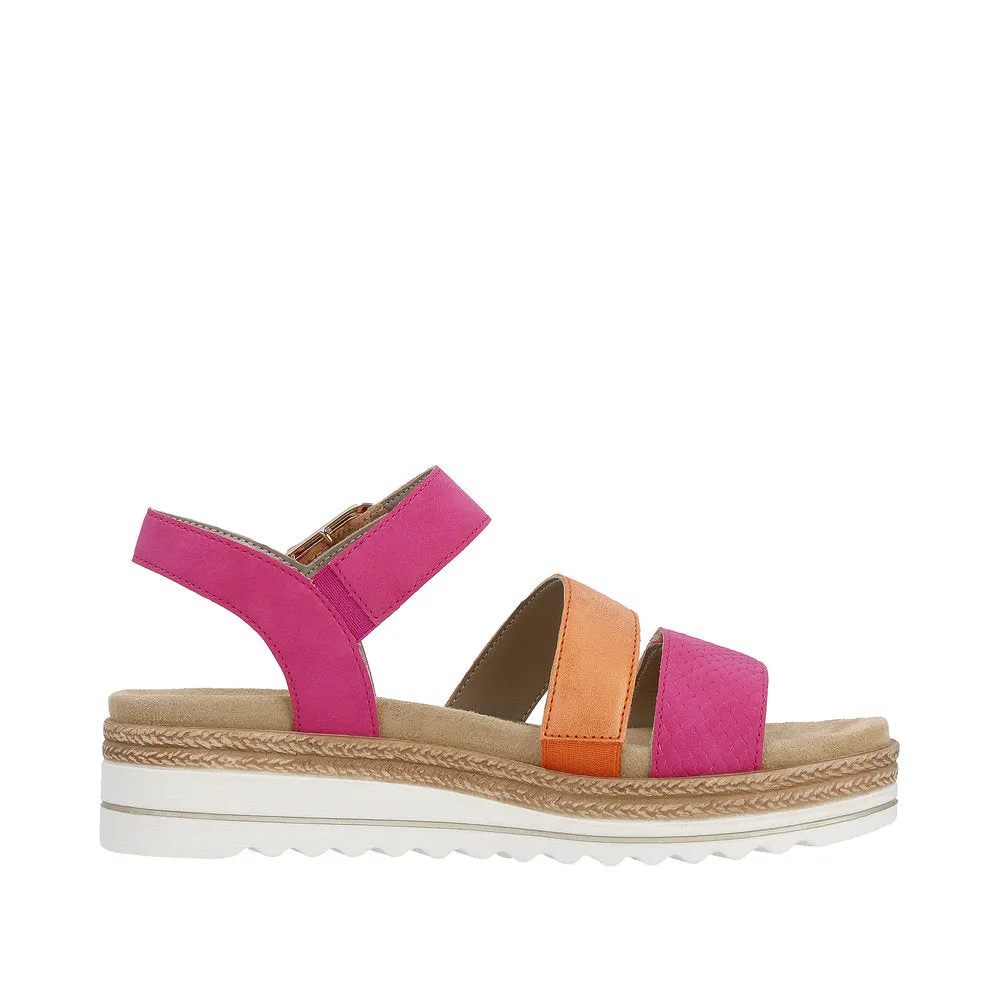 Remonte D0Q55-31 Ladies Magenta Pink Touch Fastening Sandals