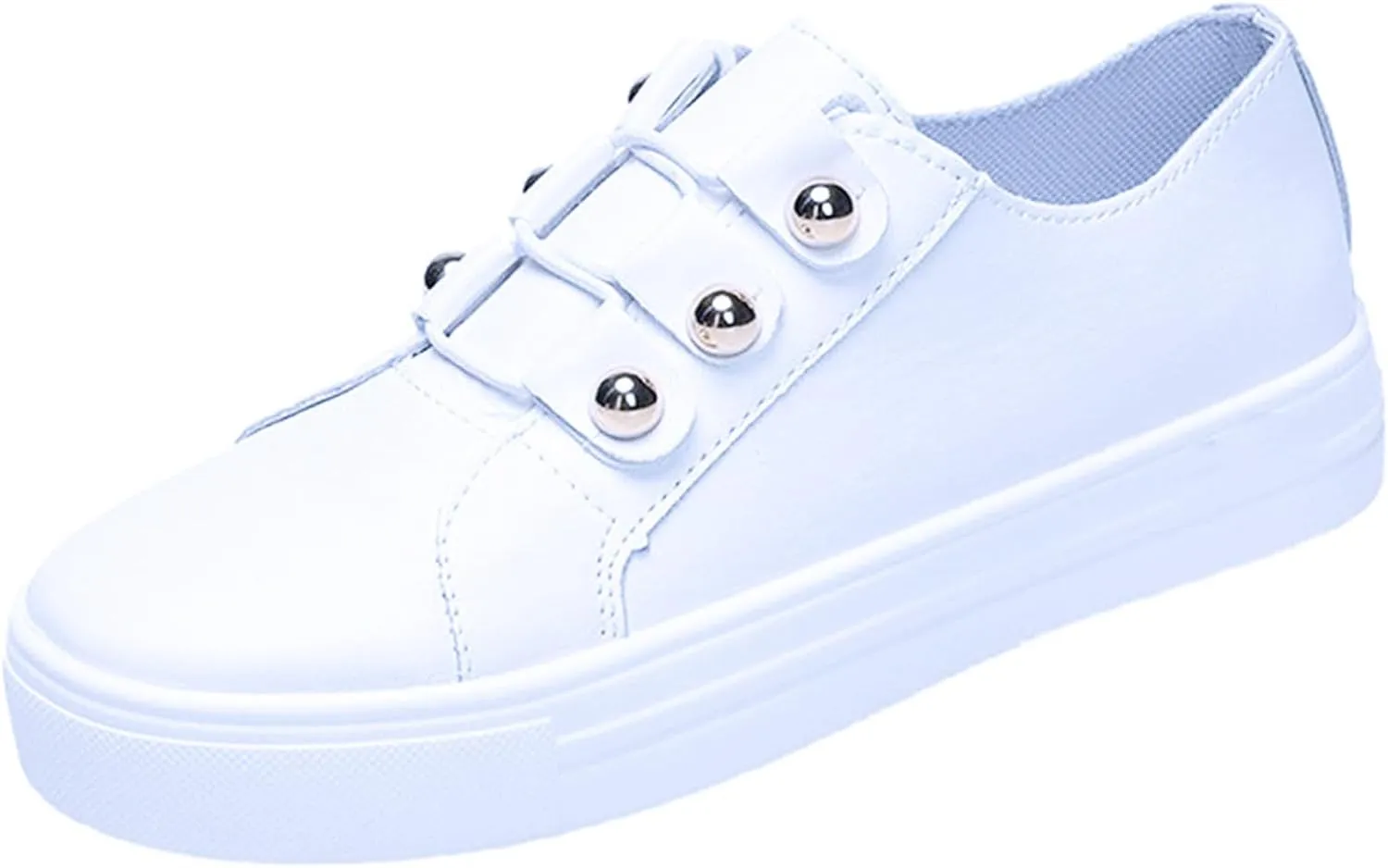 Sneakers for Women Non Slip Platform Fashion Sneakers Low Top Casual Walking Shoes Pu Faux Leather Classic Tennis Shoes Lightweight Outdoor Footwear
