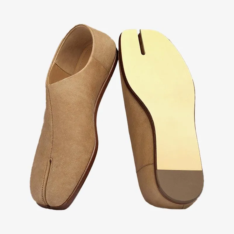 Soft Leather Split-Toe Shoes