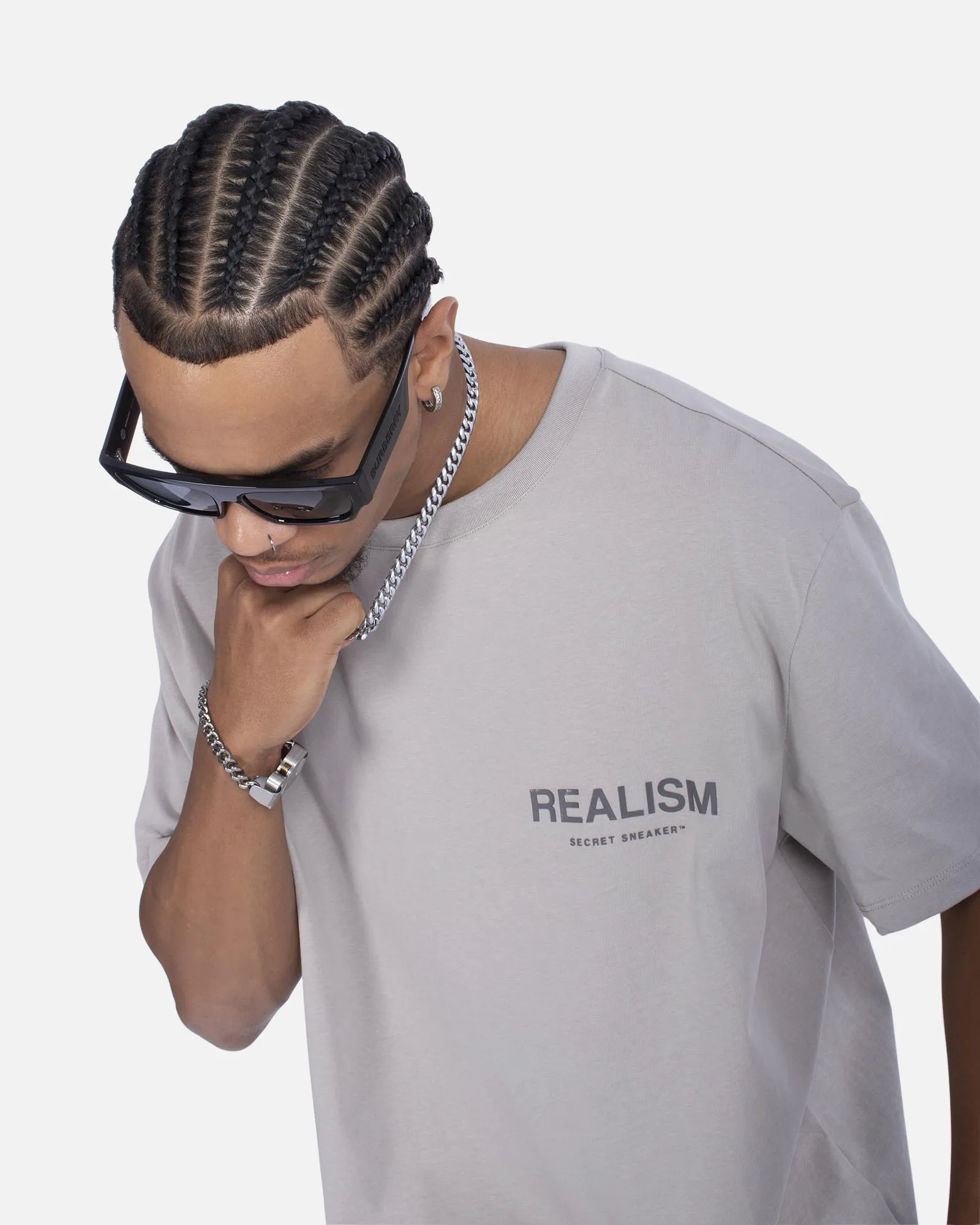 SSS REALISM BACK LOGO TEE SMOKE