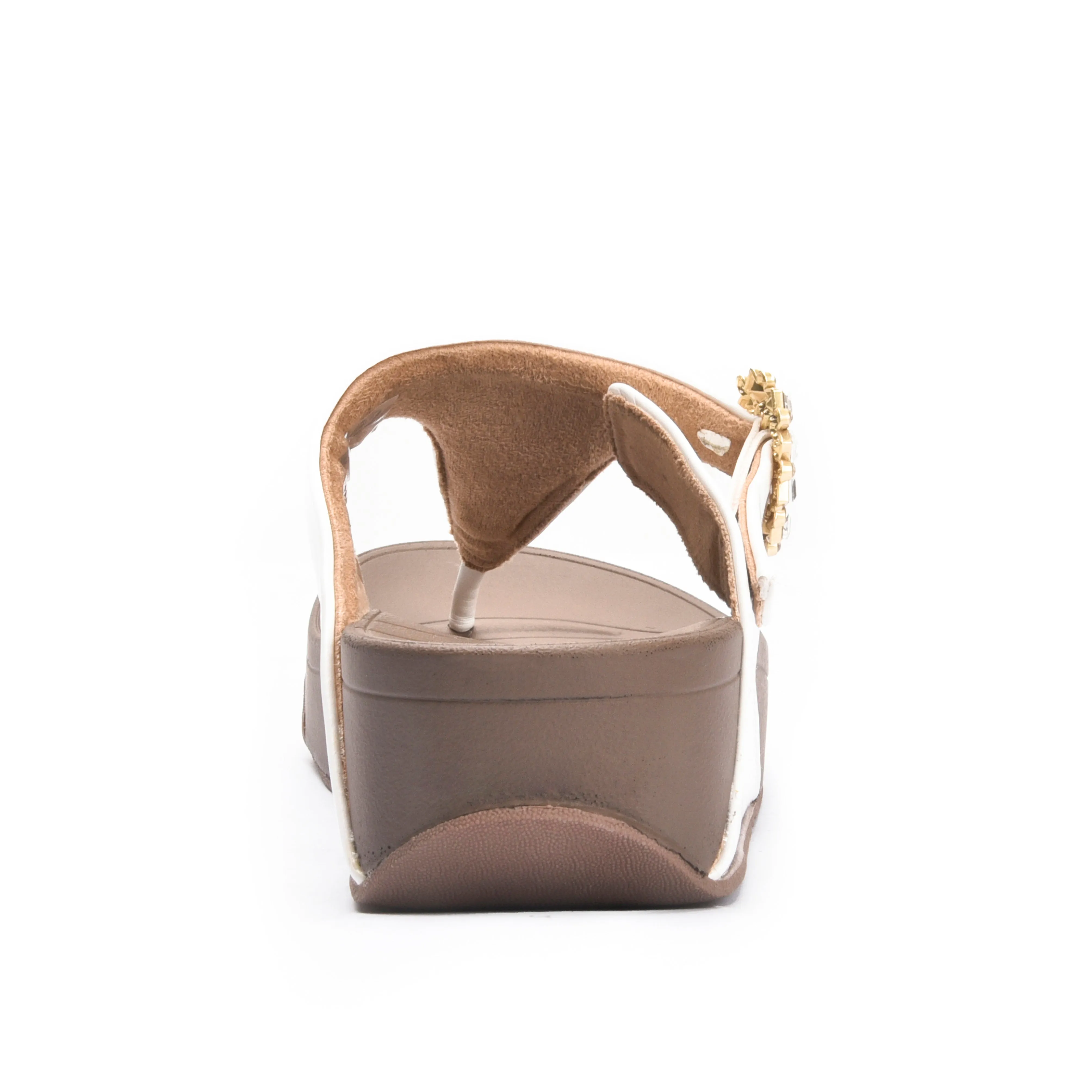 Stylish White Embellished Flip-Flops | 749R-W