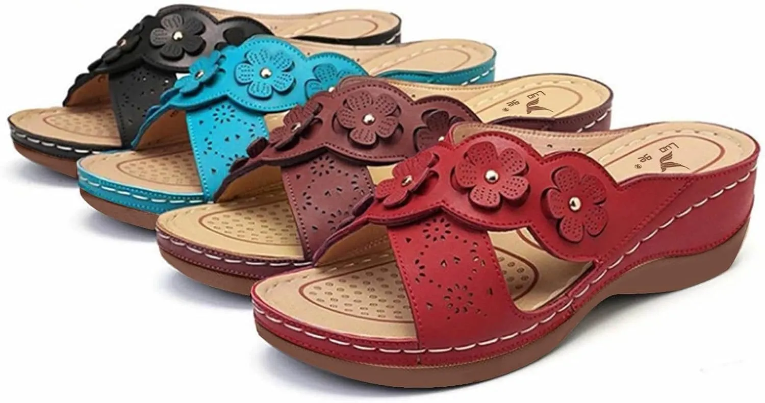 Summer Sandals for Women 2025 Trendy Slip On Dressy Comfortable Slides Sandal Lightweight Memory Foam Platform Shoes