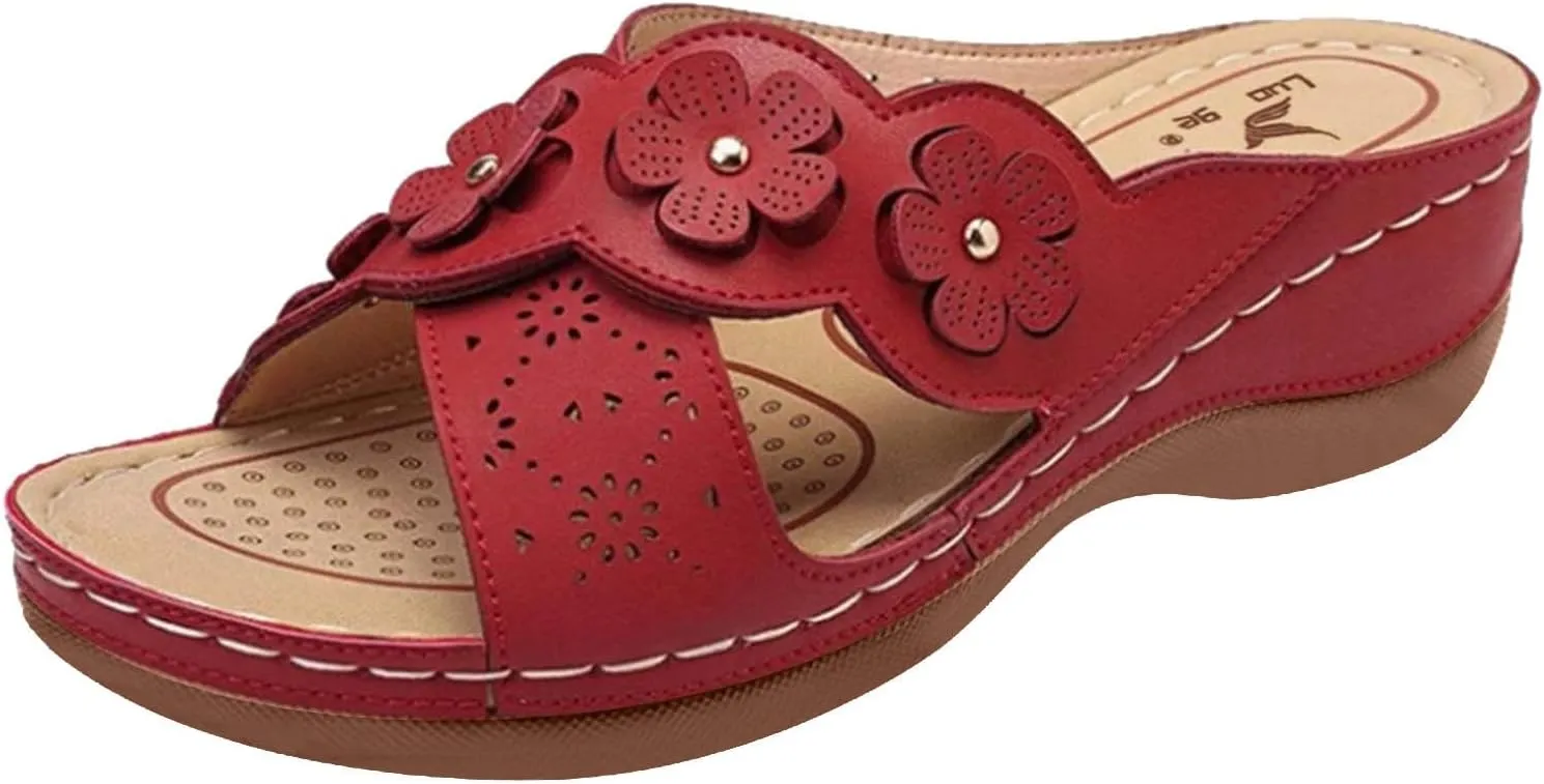 Summer Sandals for Women 2025 Trendy Slip On Dressy Comfortable Slides Sandal Lightweight Memory Foam Platform Shoes