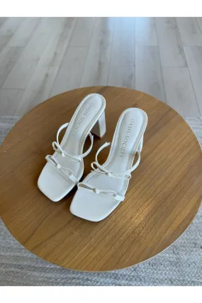The Wendy | Beige Double Strap Bow Heels