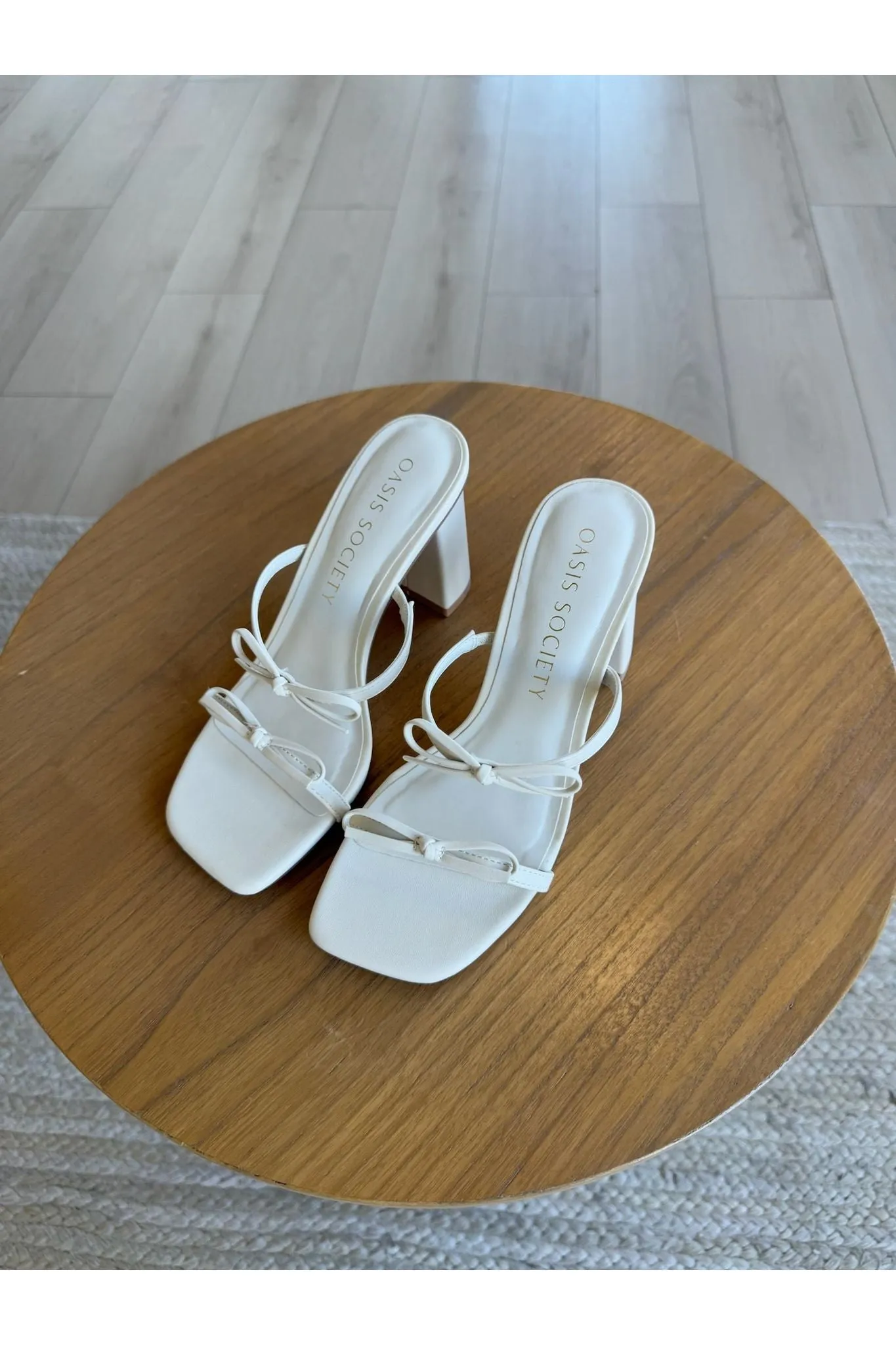 The Wendy | Beige Double Strap Bow Heels