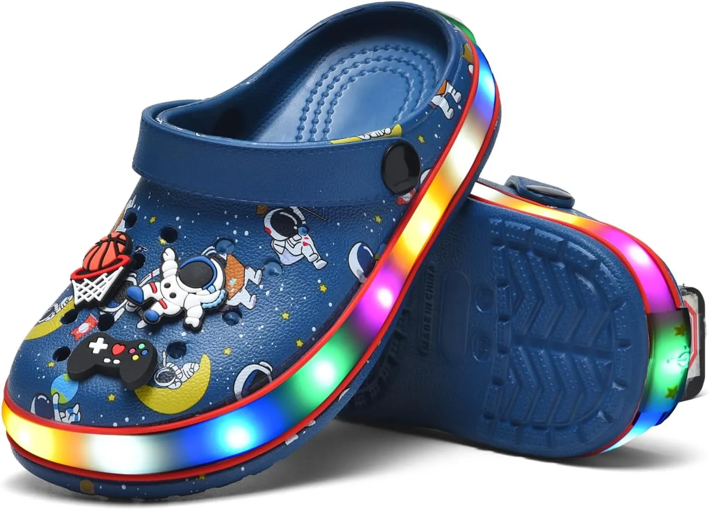 VIYEAR Toddler Light Up Sandals - Boy's & Girl's Garden & Beach Clogs - Indoor & Outdoor Slipper