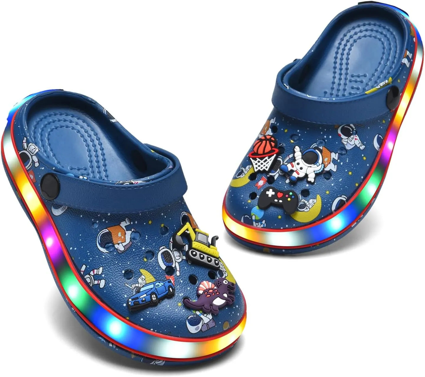 VIYEAR Toddler Light Up Sandals - Boy's & Girl's Garden & Beach Clogs - Indoor & Outdoor Slipper