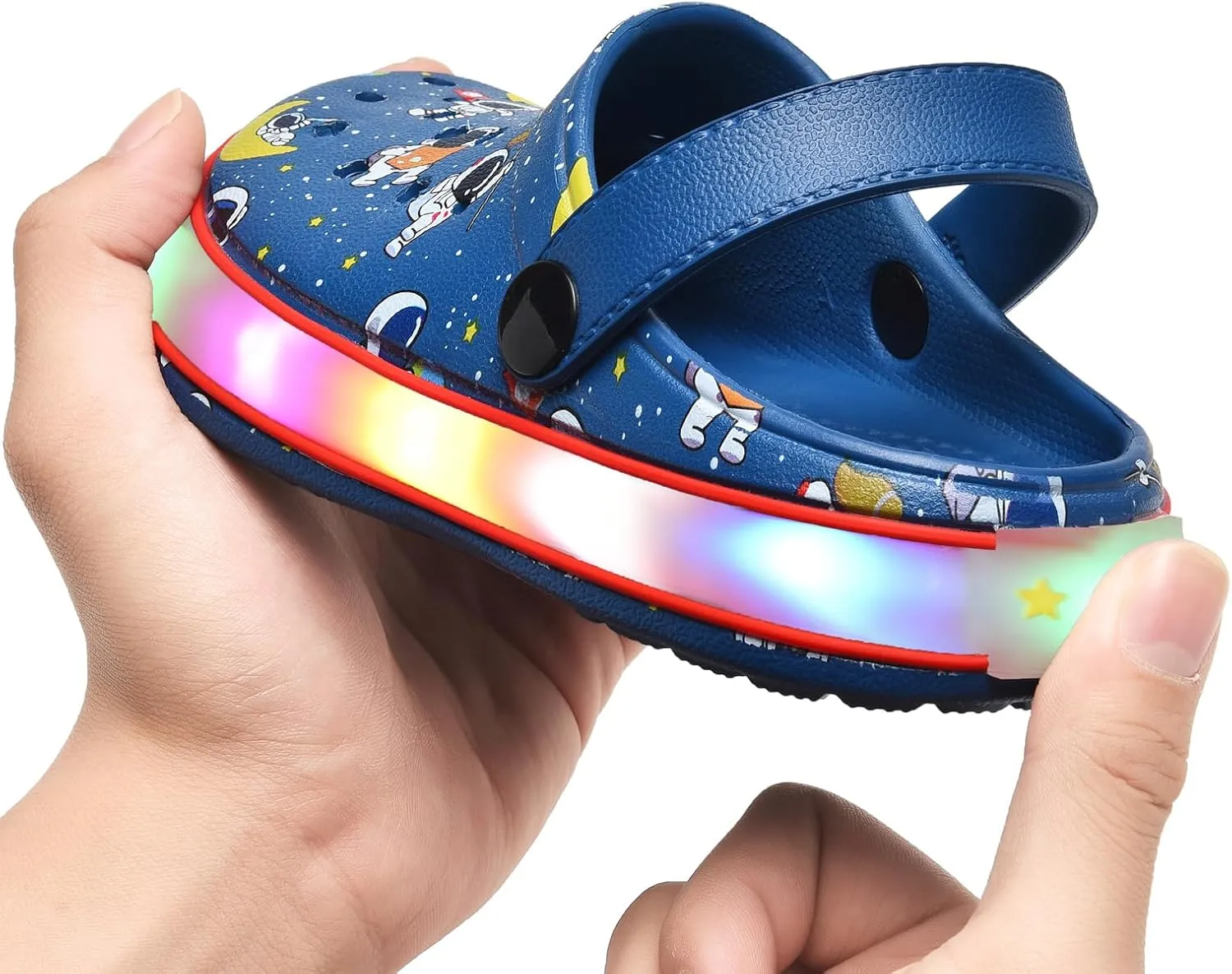 VIYEAR Toddler Light Up Sandals - Boy's & Girl's Garden & Beach Clogs - Indoor & Outdoor Slipper