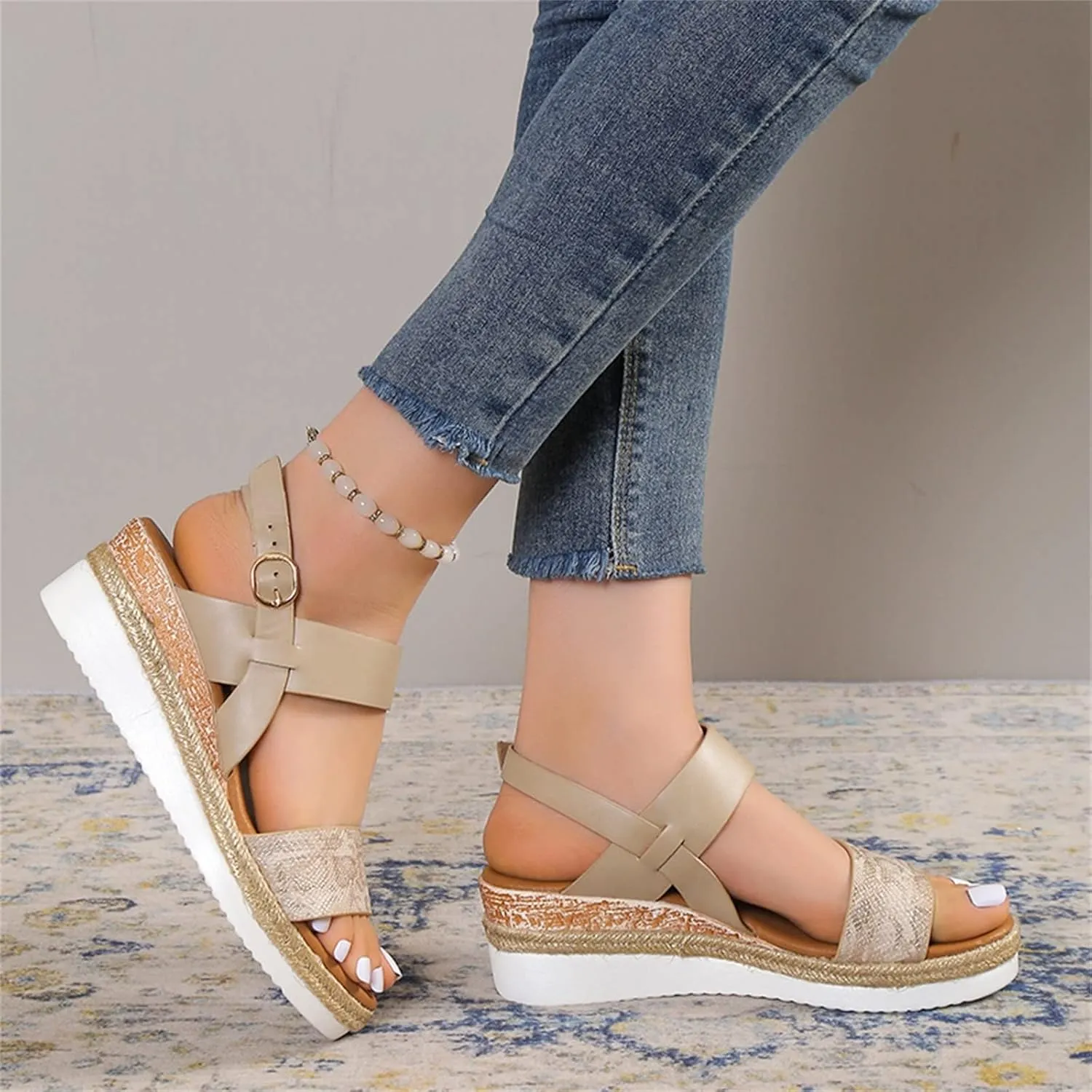 Wedge Sandals for Women Orthopedic Shoes Platform Retro Casual Summer Trendy Sandals for Women 2025