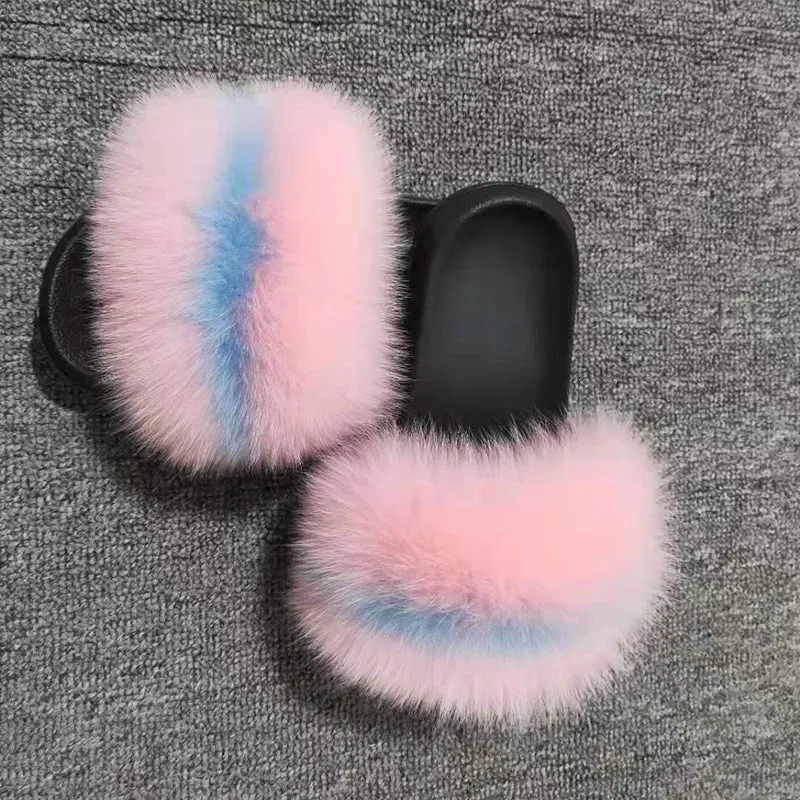 Women Summer Non Slip Fluffy Slide Sandals