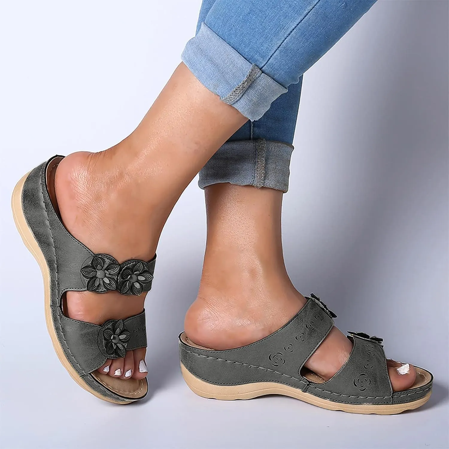 Womens Fashion Orthotic Flip Flops Ladies Athletic Thick Cushion Recovery Thong Sandals Slip On Walking Sandles With Comfortable Plantar Arch Support Summer Beach
