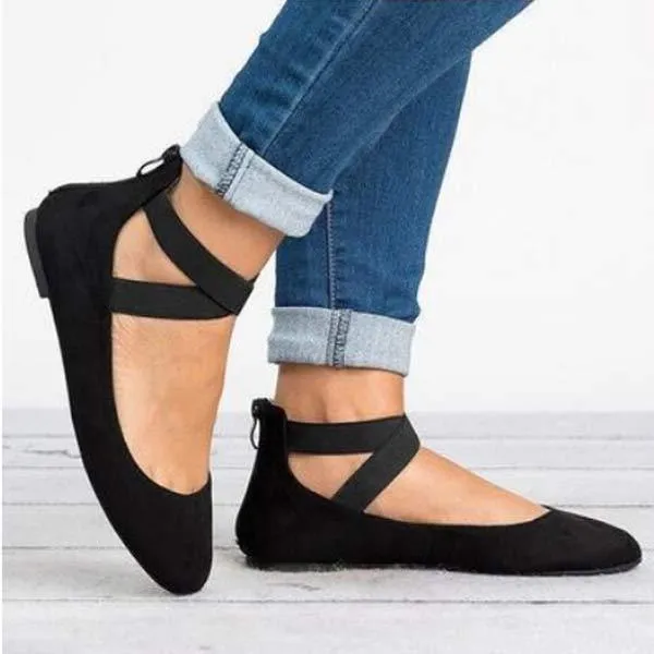 Women'S Retro Flat Pumps Round Toe Shoes 24598256C