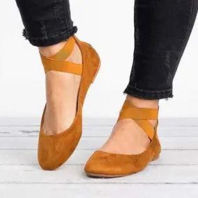 Women'S Retro Flat Pumps Round Toe Shoes 24598256C