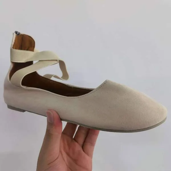 Women'S Retro Flat Pumps Round Toe Shoes 24598256C