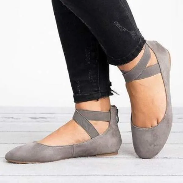 Women'S Retro Flat Pumps Round Toe Shoes 24598256C