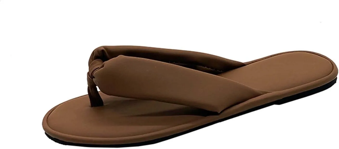 Women's Trendy Beach Flat Flip Flops Bohemian Outdoor Walking Thong Sandals Comfort Clip Toe Slippers Summer Flip-Flops